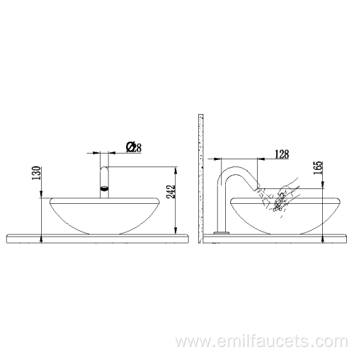 Medium height brass chrome bathroom basin tap faucet